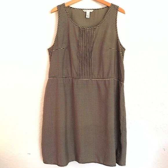 MNG Mango Black Tan Polka Dot Sleeveless Dress - Picture 1 of 8